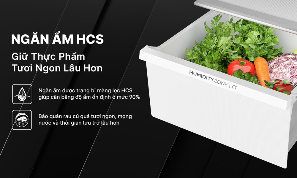 Tủ Lạnh Aqua Inverter AQR-S633XA(SL) duy trì độ ẩm lý tưởng