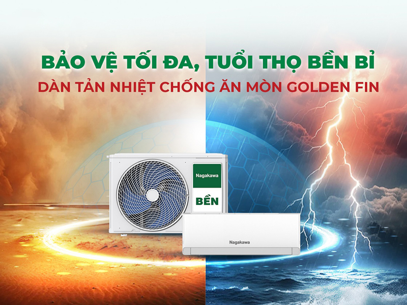 Điều hòa Nagakawa – Bền bỉ vượt trội với dàn tản nhiệt Golden Fin