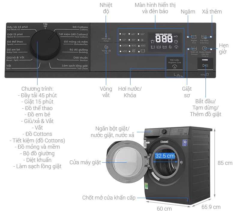 Tổng quan máy giặt Electrolux UltimateCare 300 Inverter 10kg EWF1024D3SC Tổng quan máy giặt Electrolux UltimateCare 300 Inverter 10kg EWF1024D3SC