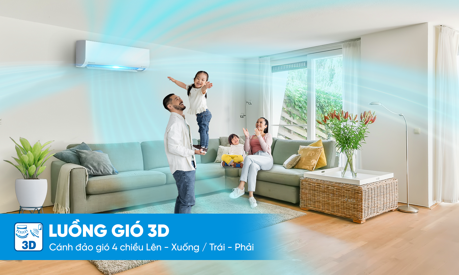 Mát lành lan tỏa nhờ luồng gió 3D và luồng gió thoải mái