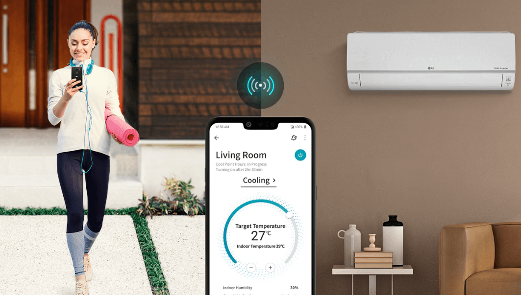 Máy lạnh LG V10WIN1 có thể điều khiển từ xa bằng điện thoại thông minh