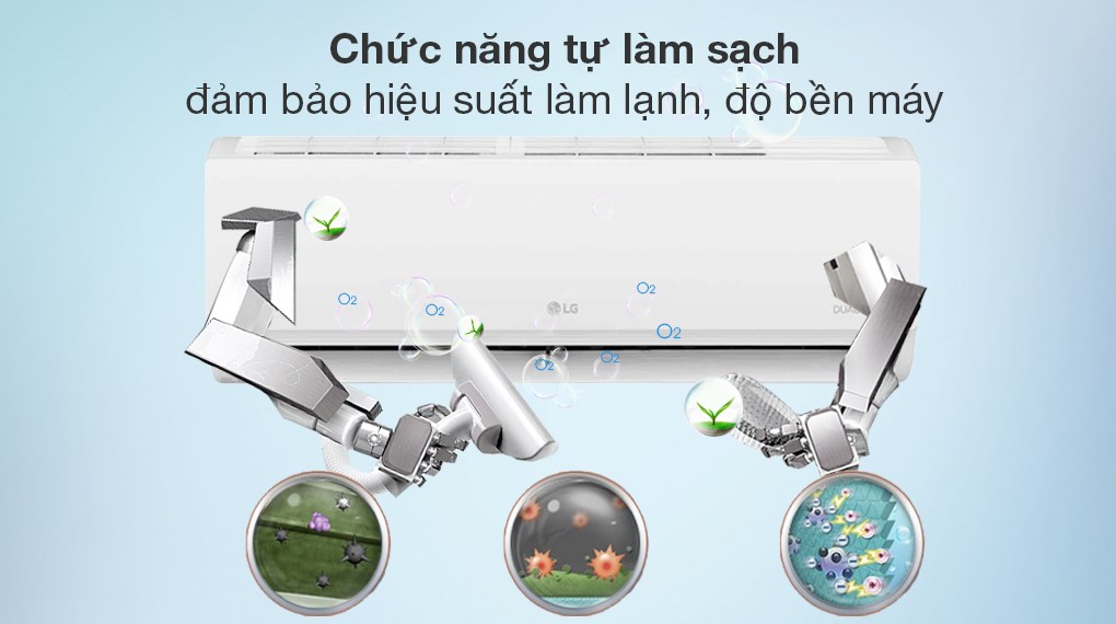 Điều hòa LG V10WIN1 có chức năng tự động làm khô hệ thống bên trong dàn lạnh