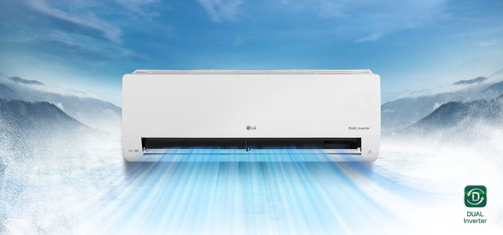Công nghệ DUAL Inverter Compressor – Làm lạnh nhanh, tiết kiệm điện Máy lạnh LG Inverter IEC18M2