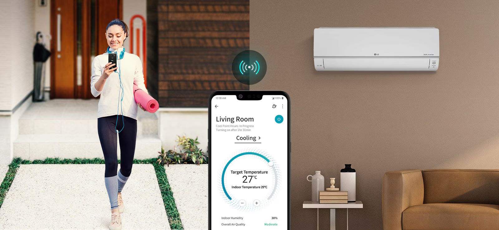 Điều khiển thông minh với LG ThinQ Máy lạnh 1 chiều LG