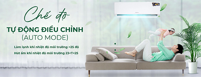 máy lạnh Nagakawa 1 chiều NS-C18R2T30 có chế độ tự động đầy tiện ích