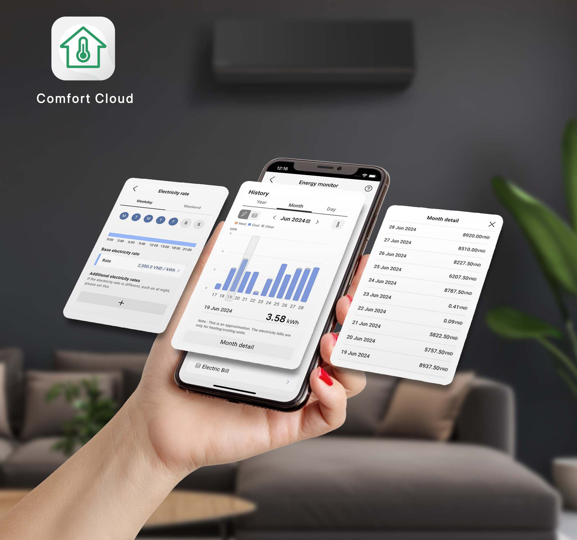 Máy lạnh 1 chiều Panasonic Inverter 1.5HP CU/CS-AU12BKH-8