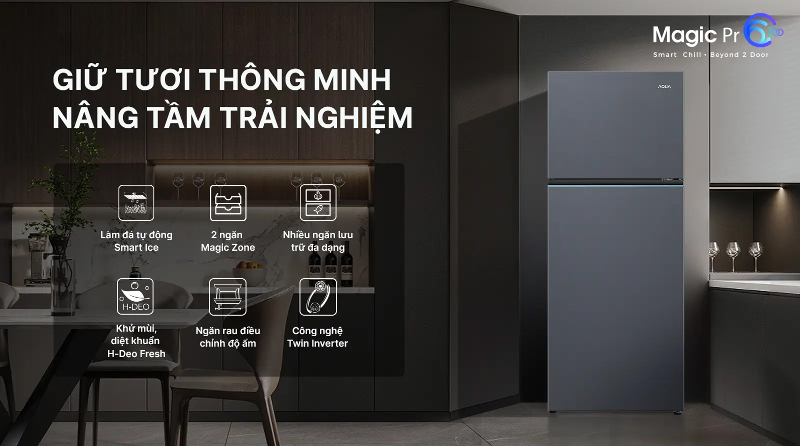 Tủ lạnh Aqua Inverter 455 lít AQR-TA518FA(SL)